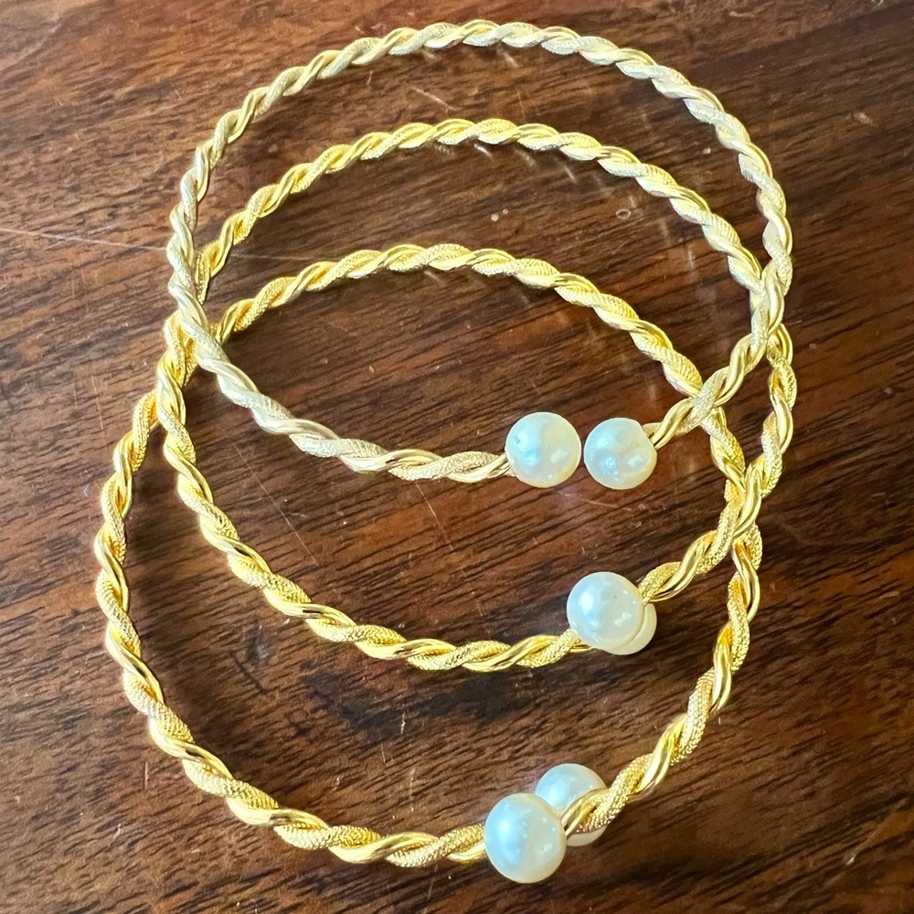 Costume jewelry-3 Gold bracelets sold together